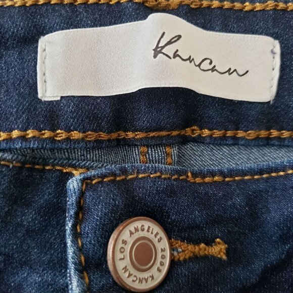 KanCan Womens Size 33 High Rise Bootcut Jean Dark Wash Whiskering  Stretch - Picture 4 of 6